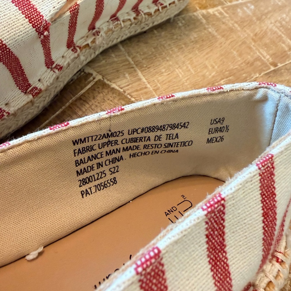 Time and Tru Red & White Striped Slip-On Espadrilles - Picture 5 of 7